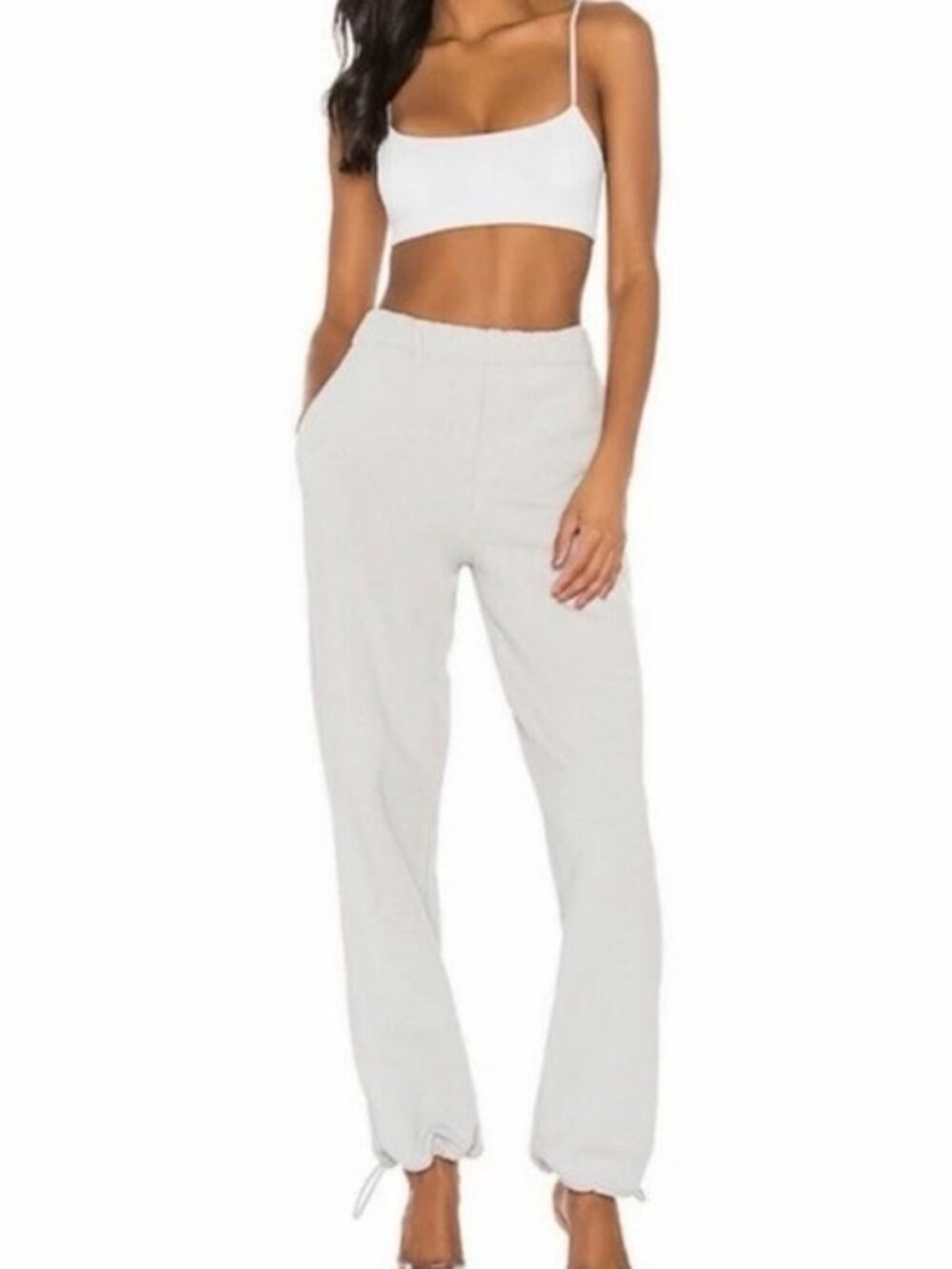 Vimmia x CRK Cream Cotton Sweatpants High Rise Lounge Pants Slate Gray XS